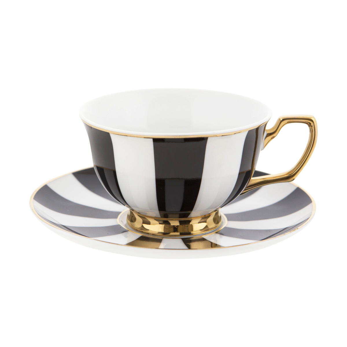 Cristina Re Ebony Stripes Tea Cup & Saucer