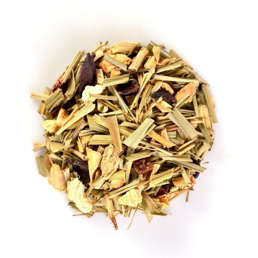 Our best selling Lemongrass & Ginger herbal tea,  is the perfect gift for any tea lover.  Best loose leaf tea / best tasting Australian tea.  This simple blend produces a complex array of sensations, refreshing and zesty, yet sweet and spicy.  Fantastic served hot, or chilled over ice with a slice of lemon.