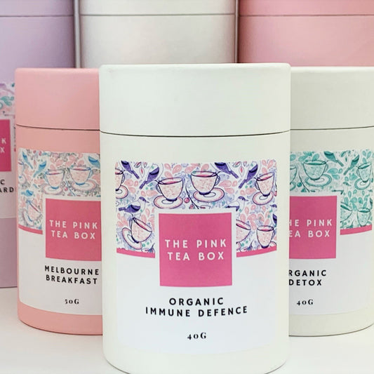 Our Organic Immune Defence tea, is the perfect gift for any tea lover.  Best loose leaf tea / best tasting Australian tea.  Part of a collection of organic loose leaf teas, which come in a range of pretty eco friendly reusable tea canisters.  Mix and match the entire loose leaf tea collection.