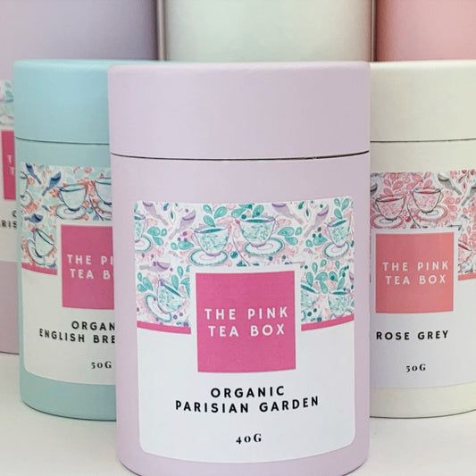 Our Organic Parisian Garden loose leaf tea is the perfect gift for any tea lover. Best loose leaf tea / best tasting Australian tea.  This Parisian Garden loose leaf tea is part of a collection of organic loose leaf teas, which come in a range of pretty eco friendly reusable tea canisters. Mix and match the entire loose leaf tea collection, collect all colours and blends or make a tea lovers day with the perfect tea gift .