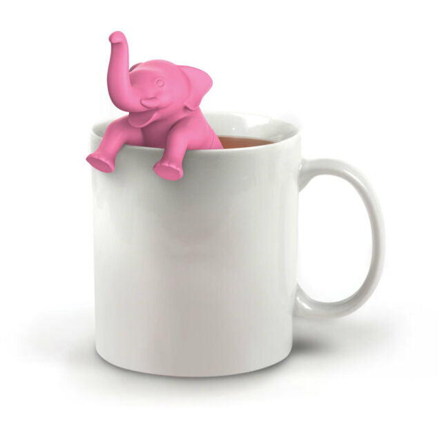 Enjoy the benefits of loose leaf tea with this cute tea infuser.  Fill the cute Tea Infuser with your favourite loose leaf tea, perch him in your cup, and wait for the tea to steep. A cute, fun gift for tea lovers everywhere. Our cute pink elephant tea infuser makes tea worth trumpeting about.  