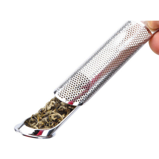 Enjoy the benefits of loose leaf tea with this stainless steel tea infuser. This stainless steel pipe style tea infuser is easy to use, simply slide up, scoop the tea leaves, slide back down and dunk.  Sit back and wait for a perfectly brewed cup of tea.   A perfect accessory / gift for any tea lover.  